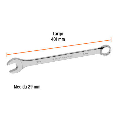 Llave Mixta Extralarga 29mm Largo 401mm Truper Cabeza 15° (13815)