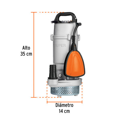 Bomba Sumergible 1/2hp 97l/m Agua Limpia Truper Altura 18m (BOS-1/2LPX)
