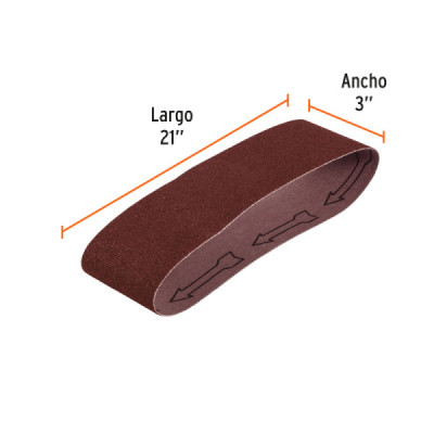 Set 5 Lijas De Banda Madera 3'' X 21'' Truper Tela Grano 36 (BALI-336M)