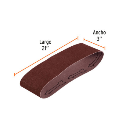 Set 5 Lijas De Banda Madera 3'' X 21'' Truper Tela Grano 50 (BALI-350M)