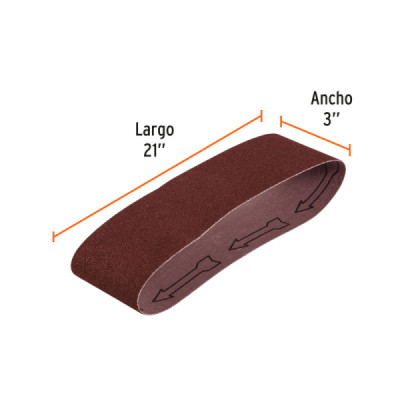 Set 5 Lijas De Banda Madera 3'' X 21'' Truper Tela Grano 60 (BALI-360M)