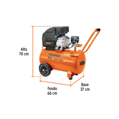 Compresor De Aire 3.1/2hp 50l Truper Con Manguera Y Pistola (COMP-KIT50)
