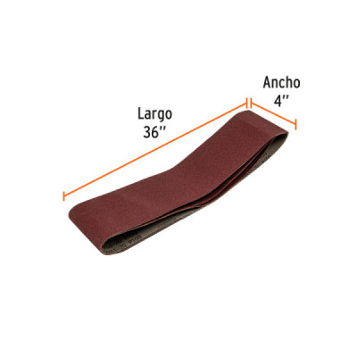 Set 3 Lijas De Banda Madera 4'' X 36'' Truper Tela Grano 100 (R45-PUL-4X6)