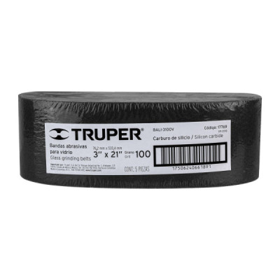 Set 5 Lijas De Banda Vidrio 3'' X 21'' Truper Tela Grano 100 (BALI-3100V) Set 5 Lijas De Banda Vidrio 3'' X 21'' Truper Tela Grano 100 (BALI-3100V)