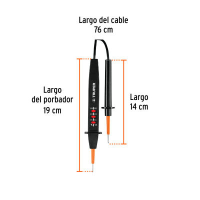 Tester Detector De Tensión 110-500v Truper Ca Cc 60hz (18334)