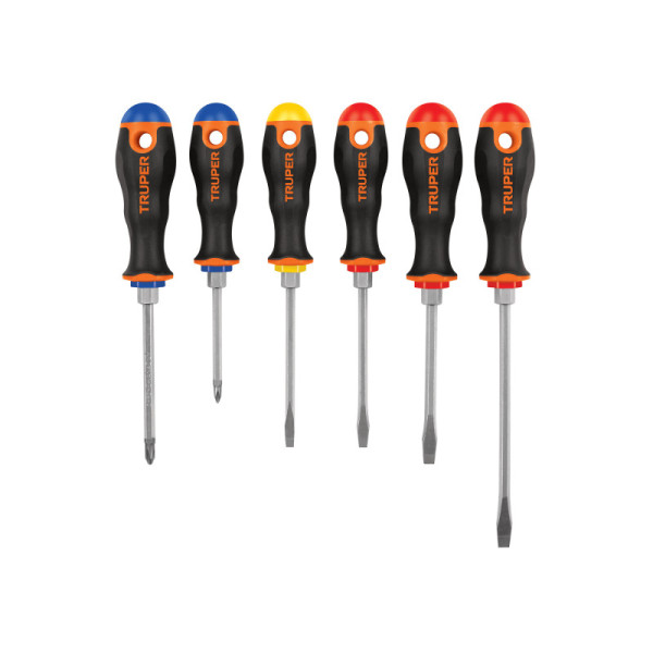 Juego 6 Destornilladores Mixtos Truper Barra Hexagonal Llave (DTJ-6B)