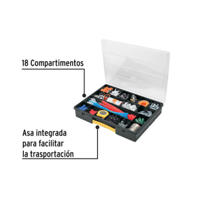 Organizador 18 Compartimientos 37x28x6 Cm Pretul Maletín (ORG-18P)