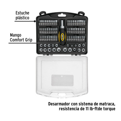 Juego 81 Copas Dados Puntas 1/4'' Mecánico Pretul Estcuhe (JUDA-81P)