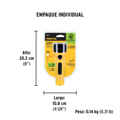 Linterna Led Recargable 50lm Plana Pretul Iluminación Fija (24050)