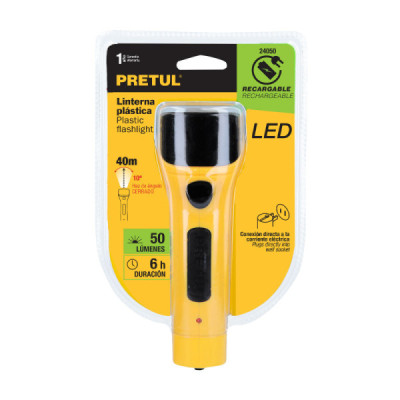 Linterna Led Recargable 50lm Plana Pretul Iluminación Fija (24050)