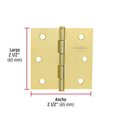 Set 20 Bisagras Latonadas 65mm Hermex Basic Con Tornillos (BC-251PP)