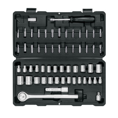 Juego 60 Copas Dados Y Ratchet 1/4'' 3/8'' Mecánico Pretul (JUDA-60P)