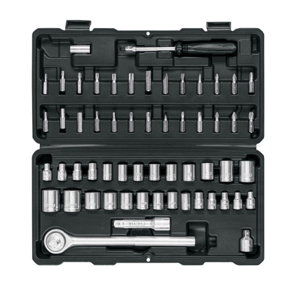 Juego 60 Copas Dados Y Ratchet 1/4'' 3/8'' Mecánico Pretul (JUDA-60P)