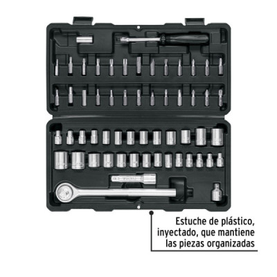 Juego 60 Copas Dados Y Ratchet 1/4'' 3/8'' Mecánico Pretul (JUDA-60P)