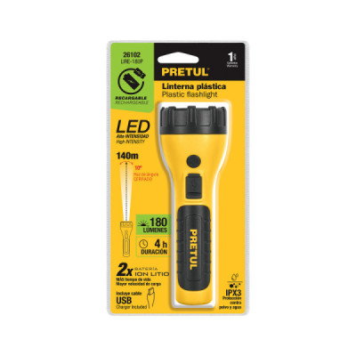 Linterna Led Recargable 180lm Plana Pretul Iluminación Fija (26102)
