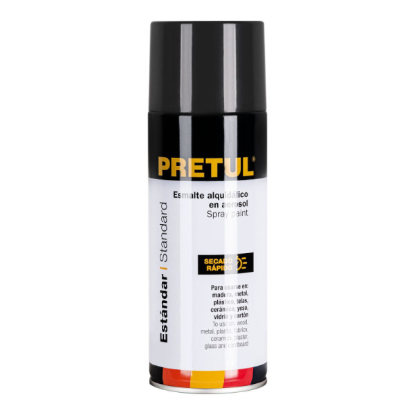 Pintura Aerosol Gris Oscuro 400ml Pretul Secado Rápido (27004)
