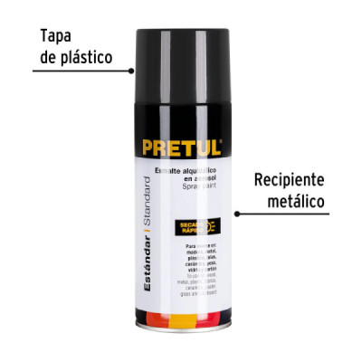 Pintura Aerosol Gris Oscuro 400ml Pretul Secado Rápido (27004)