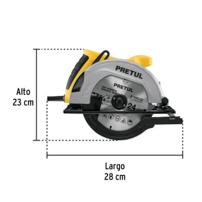 Sierra Circular 7.1/4'' 1200w Pretul Corte 65mm 5000rpm (27098)