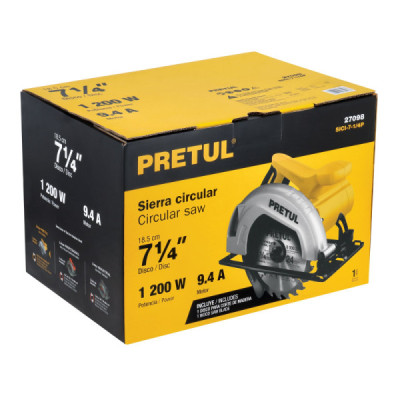 Sierra Circular 7.1/4'' 1200w Pretul Corte 65mm 5000rpm (27098)