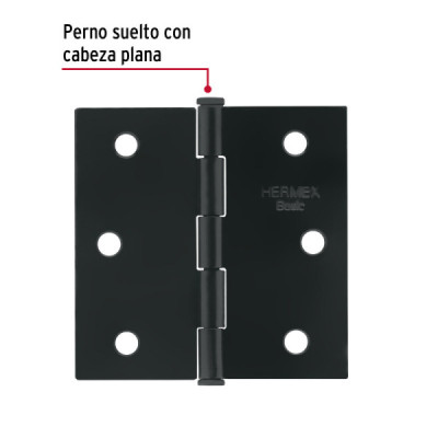Set 20 Bisagras Negro Mate 65mm Hermex Basic Con Tornillos (BC-256PP)