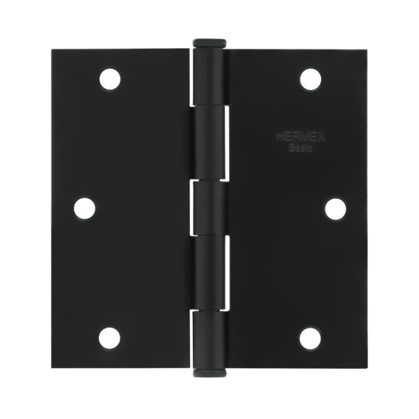 Set 10 Bisagras Negro Mate 90mm Hermex Basic Con Tornillos (BC-356PP)