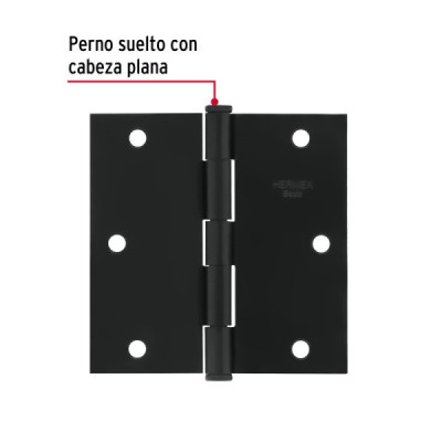Set 10 Bisagras Negro Mate 90mm Hermex Basic Con Tornillos (BC-356PP)