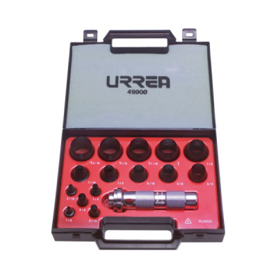 Juego Sacabocados Mango Adaptador Industrial Urrea 16 Piezas (49900)