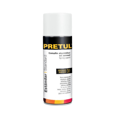 Pintura Aerosol Blanco Brillante 400ml Pretul Secado Rápido (PA-BB-P)