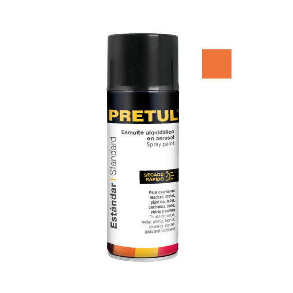 Pintura Aerosol Naranja 400ml Pretul Secado Rápido (PA-NA-P)
