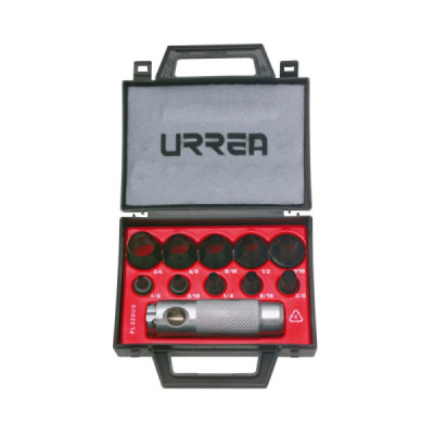 Juego Sacabocados Mango Adaptador Industrial Urrea 11 Piezas (49901)