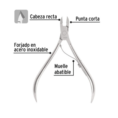 Pinza Corta Cutícula Padrastros Punta Corta Recta Pretul (28228)