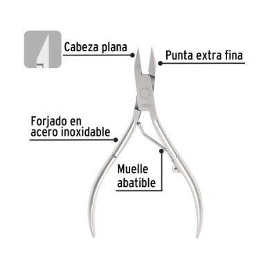 Pinza Cortauñas Callo Punta Extrafina Plana 13 Cm Pretul (28229)