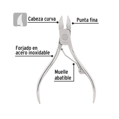 Pinza Cortauñas Callo Punta Fina Plana Pretul Cabeza Curva (28231)