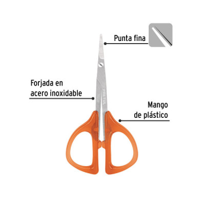 Tijeras Corta Cutícula Punta Fina Curva Pretul Mango Comodo (28232)