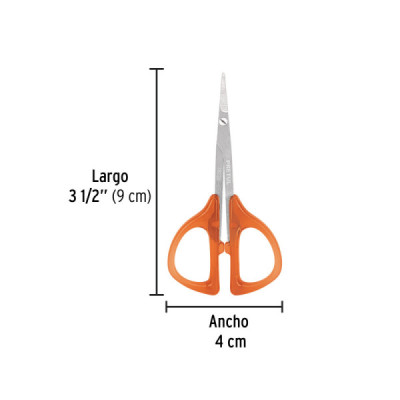 Tijeras Corta Cutícula Punta Fina Curva Pretul Mango Comodo (28232)