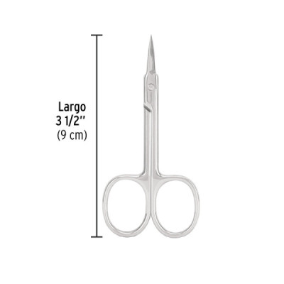 Tijeras Corta Cutícula Punta Extrafina Curva Pretul Manicure (28233)