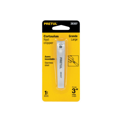 Cortauñas Grande Acero Inoxidable 8 Cm Pretul Curvo Afilado (28307)