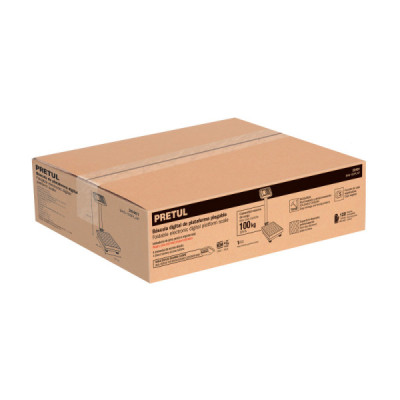 Báscula Plataforma Plegable 100 Kg 30x40x74 Cm Lcd Pretul (BÁSCULA)