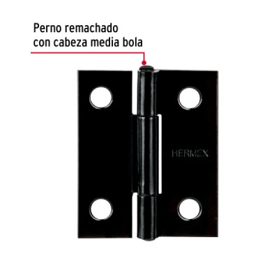 Set 20 Bisagras Negro Mate 38x30mm Hermex Incluye Tornillos (BR-156)