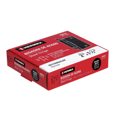 Set 20 Bisagras Negro Mate 50x38mm Hermex Incluye Tornillos (BR-206)