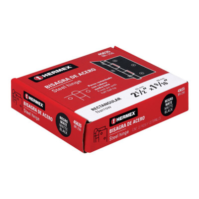 Set 20 Bisagras Negro Mate 65x40mm Hermex Incluye Tornillos (BR-256)