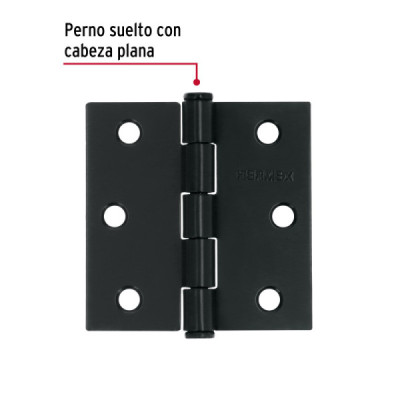 Set 10 Bisagras Negro Mate 65x1.5mm Hermex Incluye Tornillos (BC-256P)