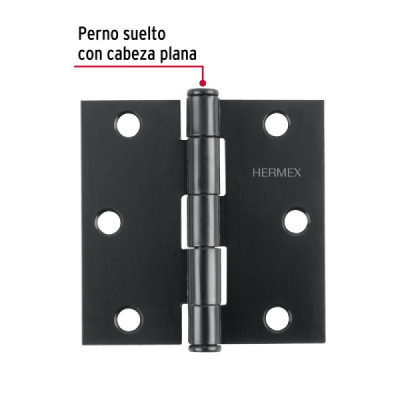 Set 10 Bisagras Negro Mate 90x1.5mm Hermex Incluye Tornillos (BC-356P)