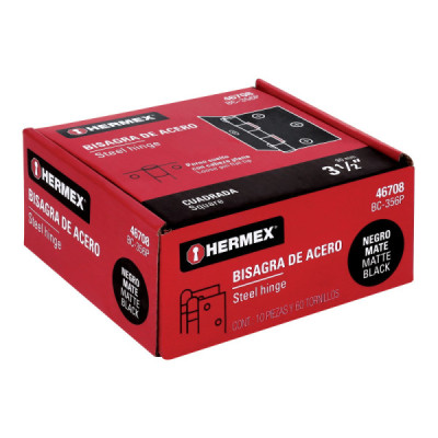 Set 10 Bisagras Negro Mate 90x1.5mm Hermex Incluye Tornillos (BC-356P)