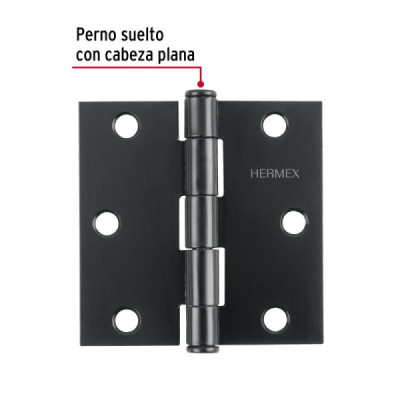 Set 10 Bisagras Negro Mate 75x1.5mm Hermex Incluye Tornillos (BC-306P)