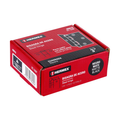 Set 10 Bisagras Negro Mate 75x1.5mm Hermex Incluye Tornillos (BC-306P)