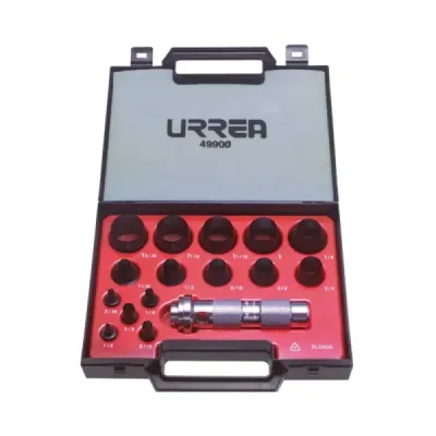 Juego Sacabocados Mango Adaptador Industrial Urrea 16 Piezas
