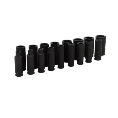 Juego 17 Copas De Impacto Largas Métricas Urrea Cuadro 3/8'