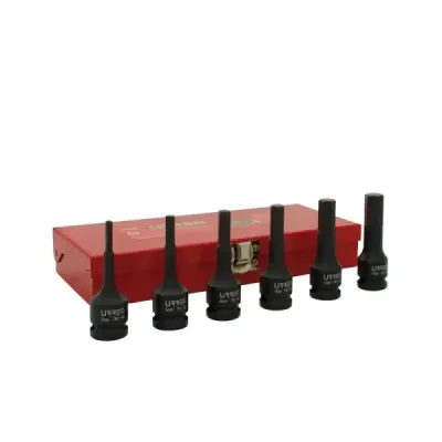 Juego 6 Copas Impacto Hexagonal Métrico Urrea Cuadro 1/2'
