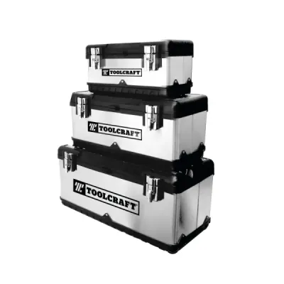 Set 3 Cajas De Herramientas Toolcraft En Acero Inoxidable